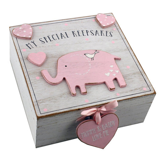 Baby Girl wooden Memories Keepsake Box Vintage Style