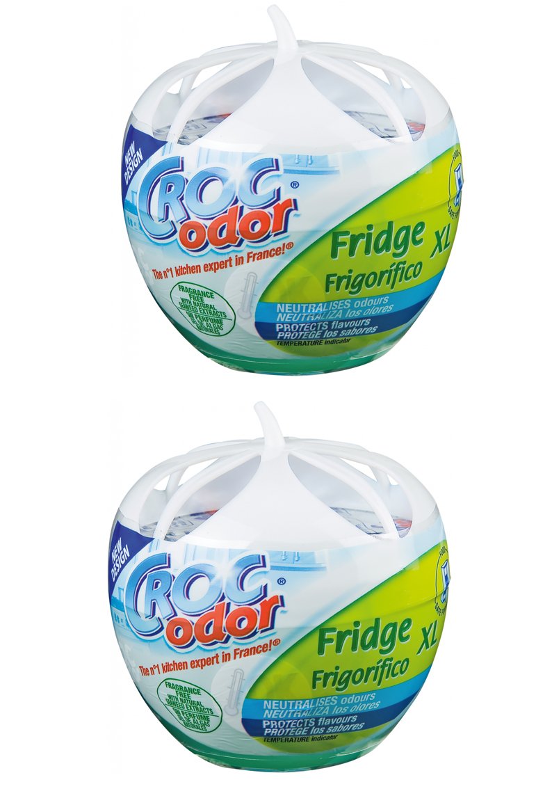 2 x Croc Odor Fridge XL Deodoriser Neutralise Odour Eliminator Freshener