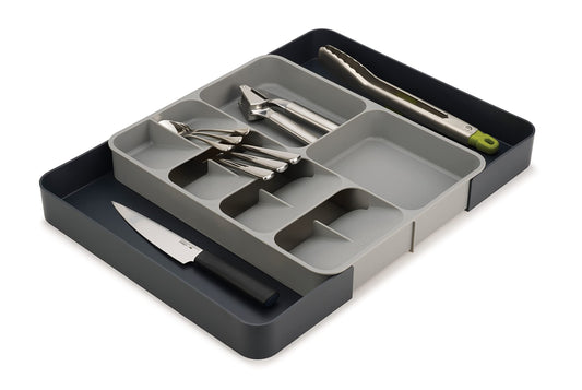 Joseph Joseph DrawerStore Expanding Cutlery, Utensil & Gadgets Organiser, Expandable in drawer space saving tray- Grey Cutlery & Utensils Organiser