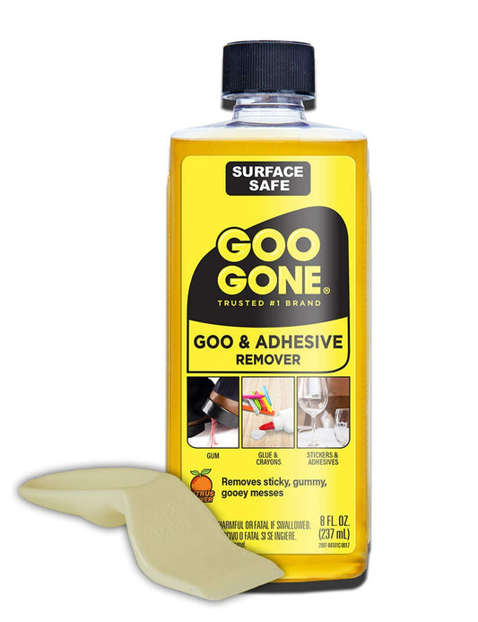 Goo Gone Original Liquid - 236 ml and Sticker Lifter | Surface Safe Adhesive Remover Safely Removes Stickers Tape Chewing Gum Grease