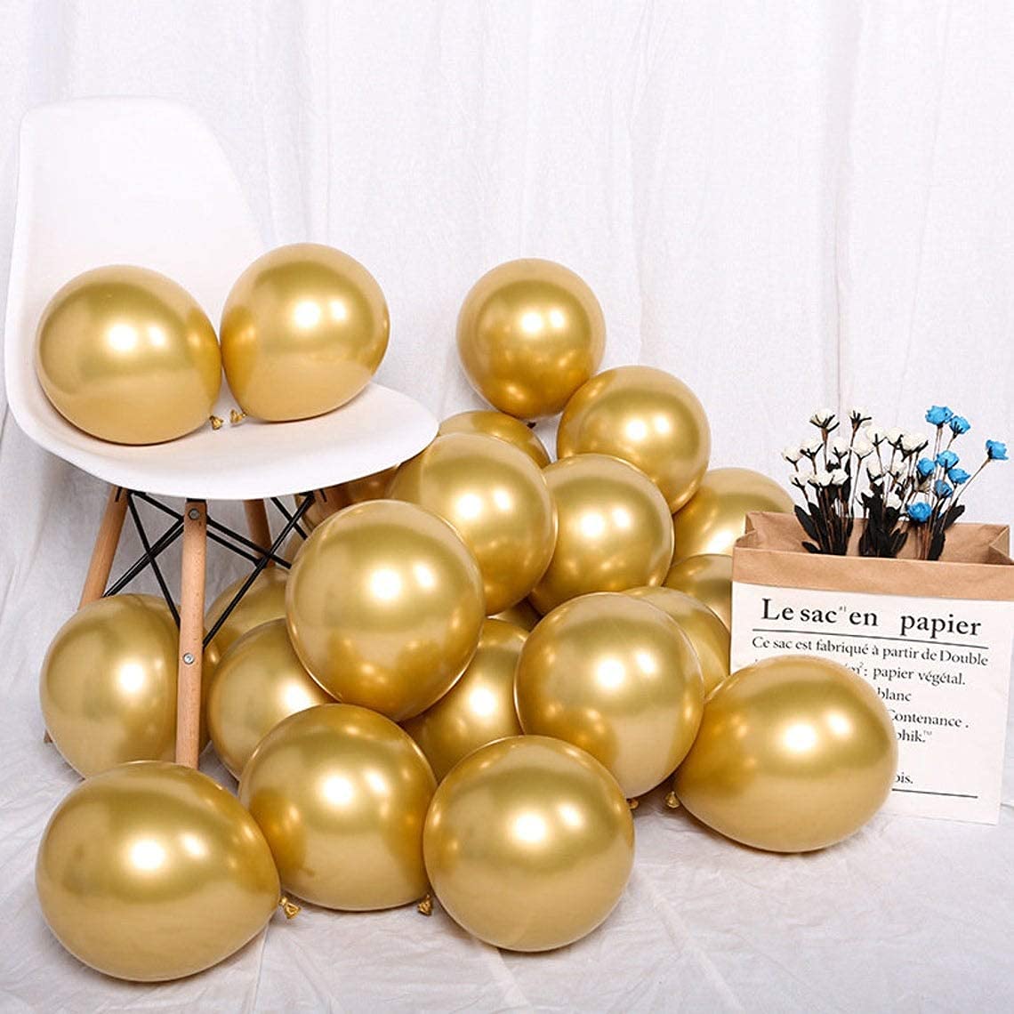 Gold Balloons Kelfara Party Balloons 100Pcs 12 Inch Metallic Chrome Gold Latex Balloons for Birthday Weddings Engagement Anniversary Gold Theme Party Decorations Gold Balloons