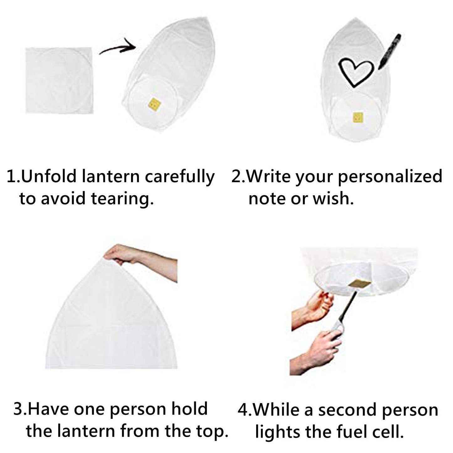 LABOTA 5 Pack Chinese Sky Lanterns, Sky Lantern to Release in Memory, 100% Biodegradable, Eco Friendly, Floating Lanterns for Outside Flying, Party Decoratin, Birthday, Eid, Funeral, Memorial Day White