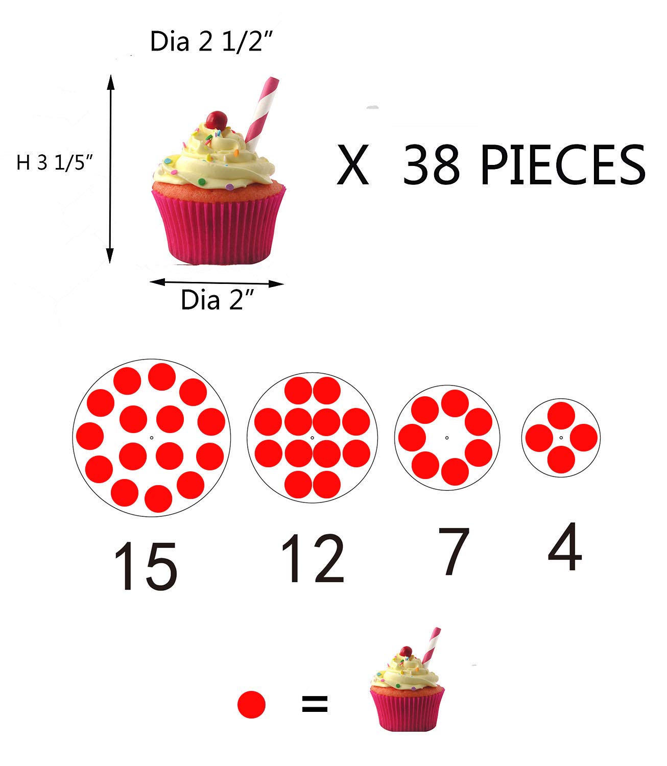 Cupcake Stand, ULIFEME 4 Tier Cake Stands, Round Acrylic Display Stands Cupcake Tower for Wedding, Birthday & Party, 6'' / 8'' / 10'' / 12'' Diameter Round Stand, 4 Inch Height, 4mm Thickness Acrylic