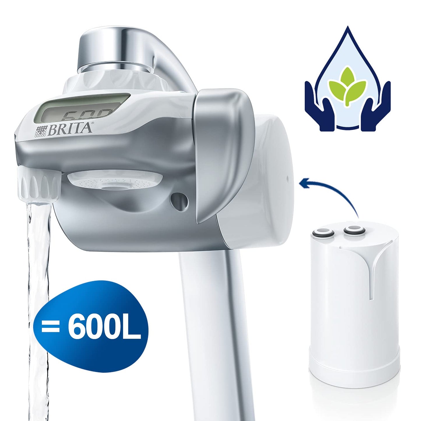 BRITA On Tap HF Water Filter Cartridge - Compatible with BRITA On Tap Filtration System - 600 litres of Excellent Taste Filtered Water Single