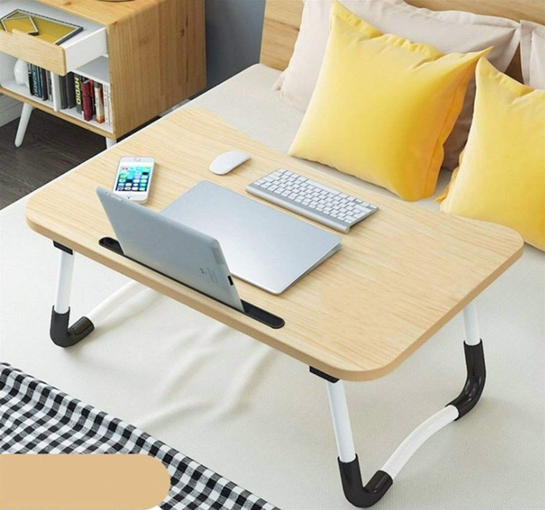 Large Foldable Bed Tray Lap Desk,Portable Lap Desk with Tablet & Phone Slots Perfect for Watching Movie on Bed Or As Personal Dinning Table