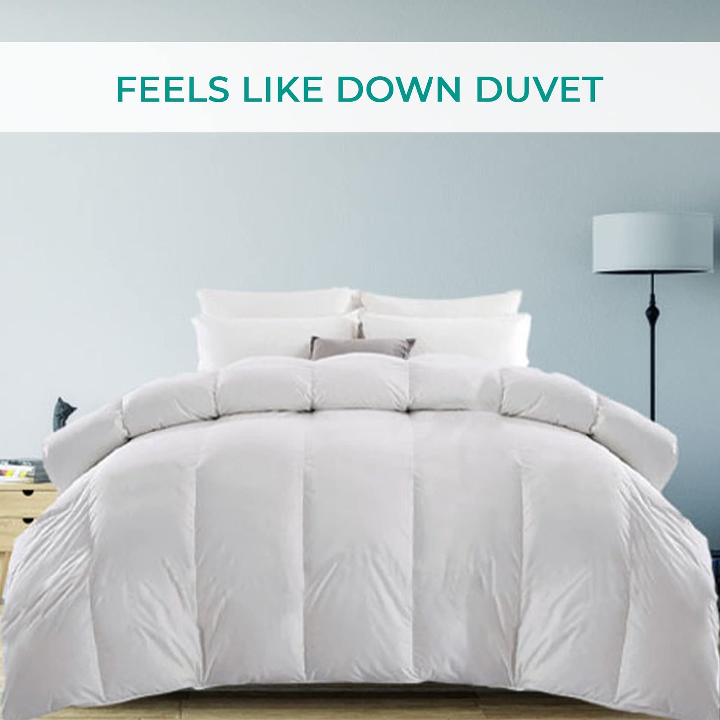 Air Comfort All Season Feels Like Down Duvet - Anti Allergy 10.5 Tog Duvet with Hollwfibre Filling Hotel Quality Quilt Single Bed Duvet for Deep sleep - Single (White)