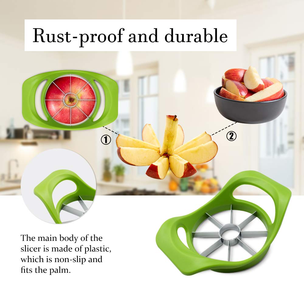 Apple Slicer & Corer Set — Divider, Apple Corer Remover, with 1 pcs Stainless Steel Apple Peeler and 1 pcs Non-Slip Handle Divider, Durable Fruit Corers for Kitchen, Home, and Dishwasher