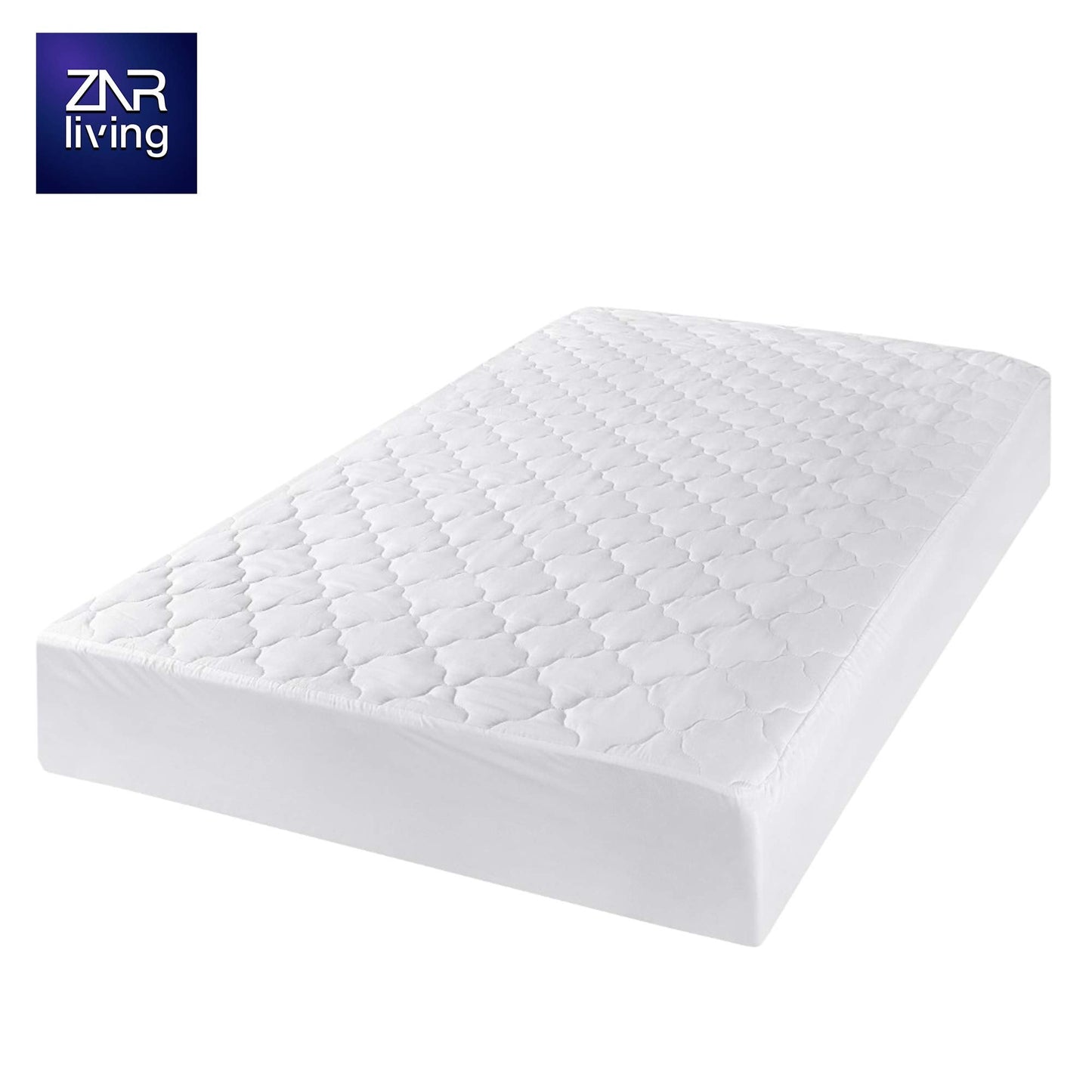 ZNR® Triple Filled Quilted Mattress Protector | Mattress Toppers Double | 40 CM Extra Deep Skirt | Fitted Sheet Style Bed Cover | Hypoallergenic | Dust Mite Proof | Breathable | Noiseless…