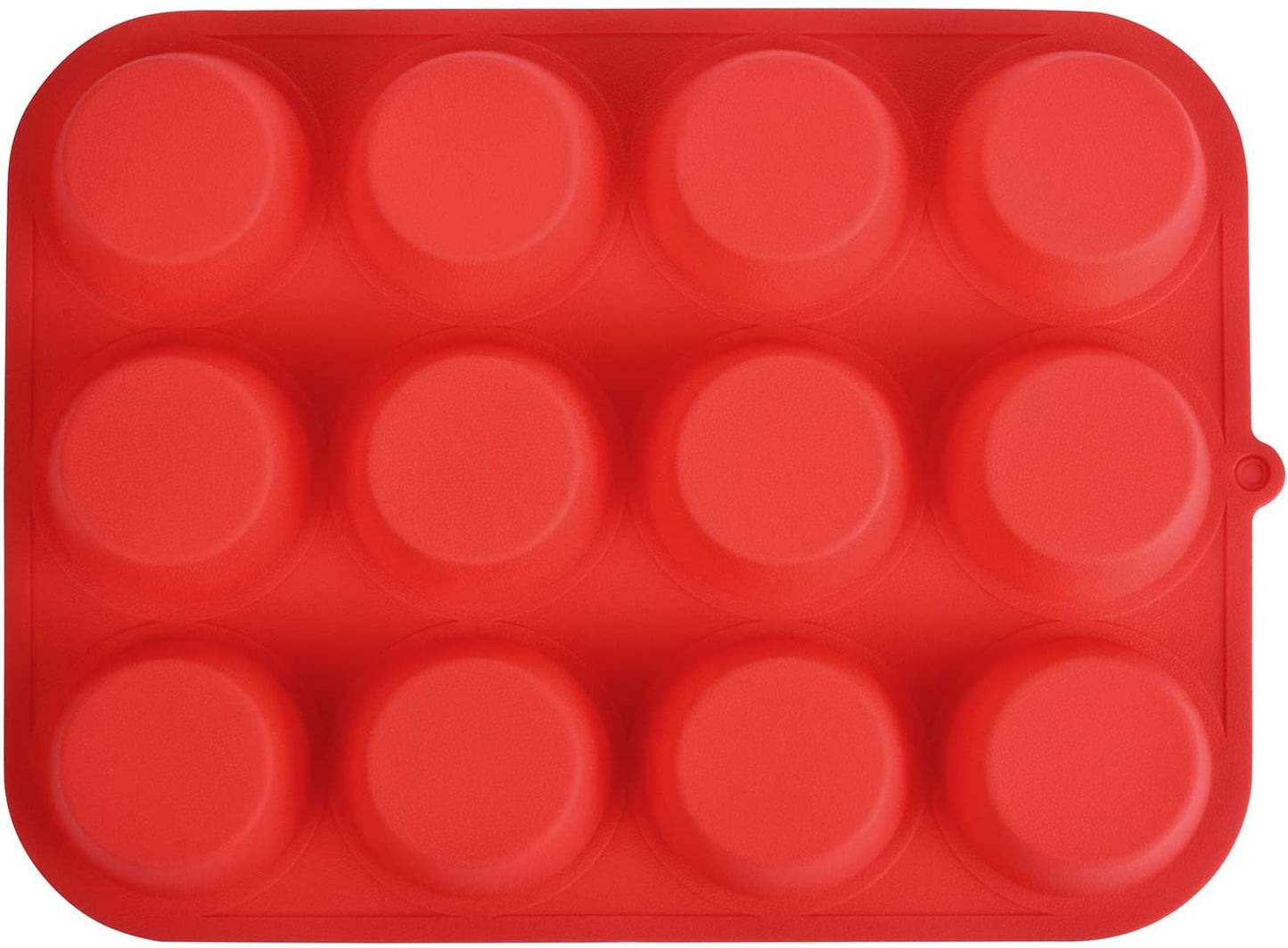 Zuvo Silicon Muffin Tray 12 Cups - Non Stick Baking Trays for Cupcakes & Brownies - (23x31cm) Red Baking Moulds for Muffin