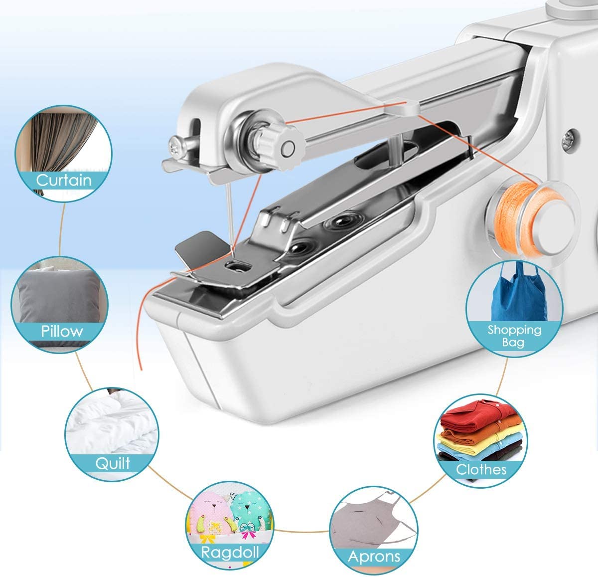 Handheld Sewing Machine, Mini Sewing Machine with Sewing Accessories, Electric Sewing Machine, Stitch Tool for Fabric Quick Repairing for DIY, Clothes, Denim, Curtains, Leather Plastic-U