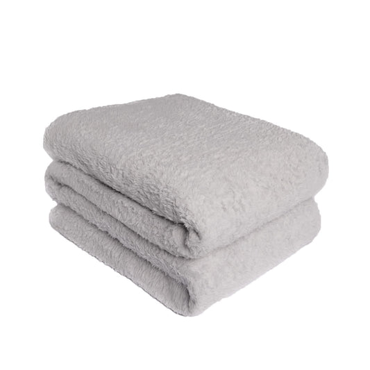 Brentfords Teddy Fleece Blanket Large Throw Over Bed Plush Super Soft Warm Sofa Bedspread, Silver Grey - 125 x 150 cm Single - 125 x 150 cm