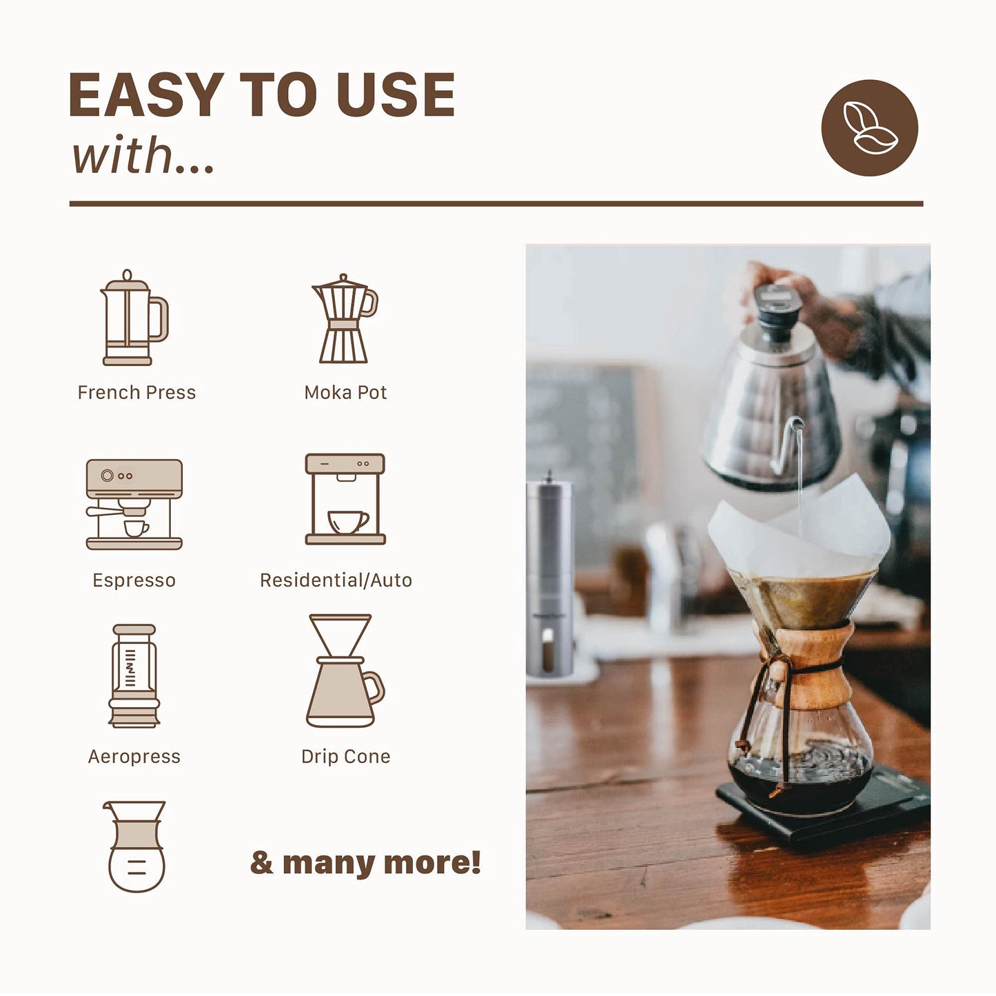 Henry Charles Manual Coffee Grinder with Adjustable Bean Grind Size & Travel Bag - Coffee Grinder with Hand Crank Mill - Ideal for Fresh Espresso at Home, in The Office or for Travelling