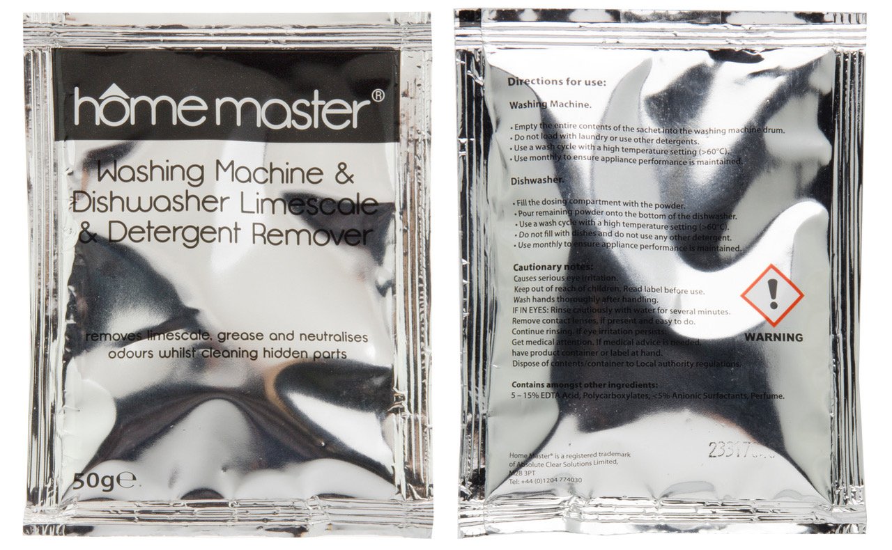 Limescale & Detergent Remover for All Washing Machine & Dishwashers by Home Master - 12 Applications