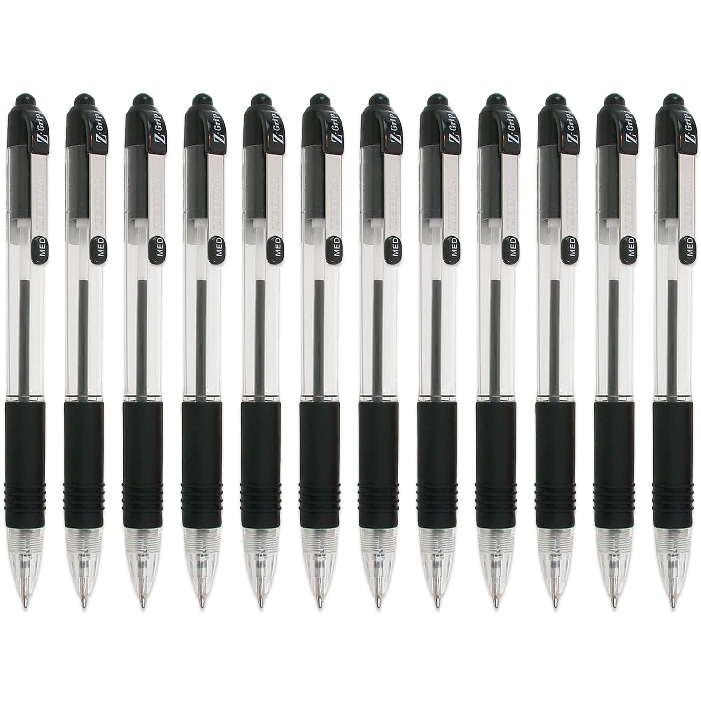 Z-Grip Retractable Ballpoint Pen - Pack of 12 - Black