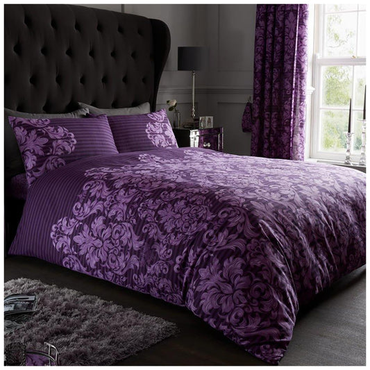 GC GAVENO CAVAILIA Paisley Duvet Cover King Size - Reversible Bedding & Linen - Ultra Soft Bed Cover With Pillow Cases - Purple