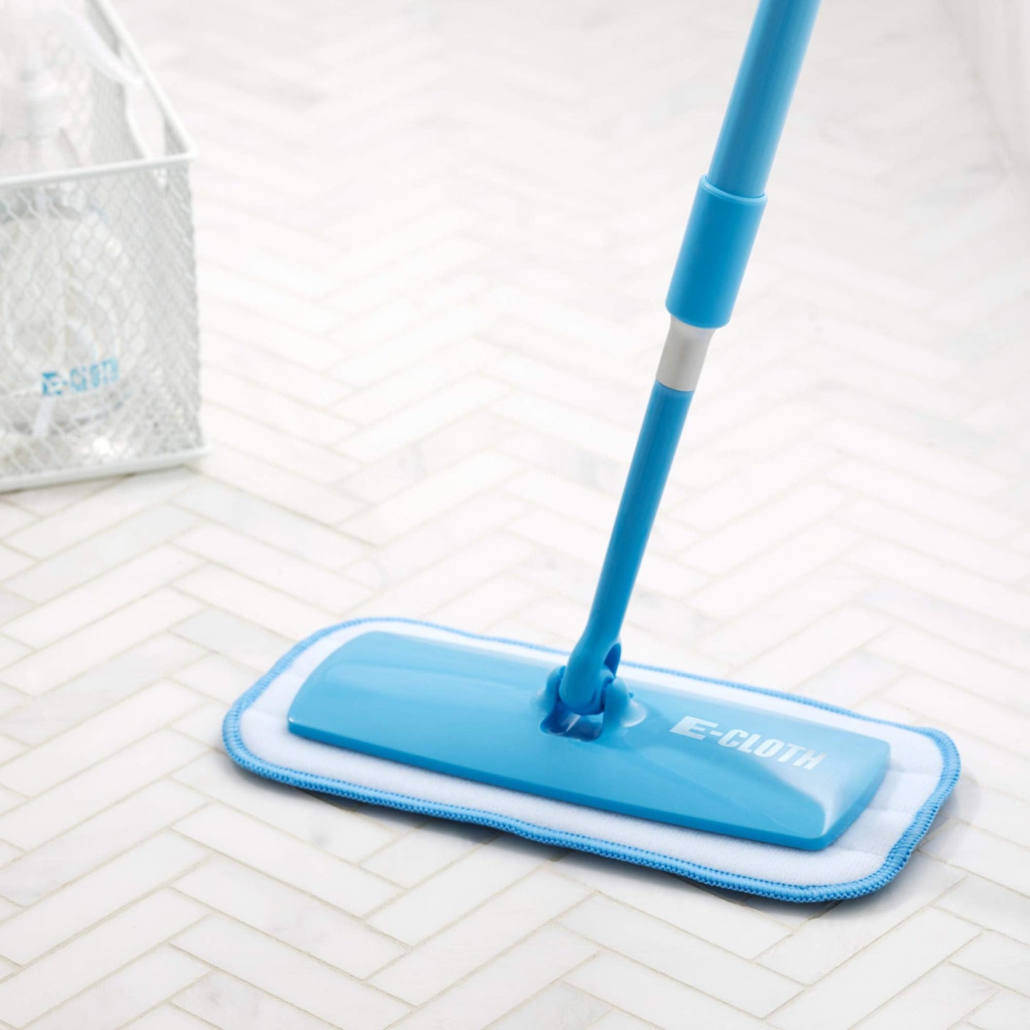 E-Cloth Mini Deep Clean Mop, Microfibre Mop for Floor Cleaning, Great for Hardwood, Laminate, Tile and Stone Flooring, Washable and Reusable, Blue & Silver, 1 Pack 1 Count (Pack of 1)