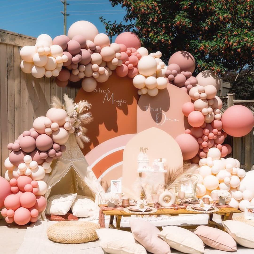 Blush Pink Balloons Arch Kit, Apricot Balloon Arch With Rose Gold Balloon Nude Balloon, Wedding Balloon Pastel Baloon Garland For Girls Birthday Decoration,Baby Shower,Wedding,Bridal Shower,Hen Party