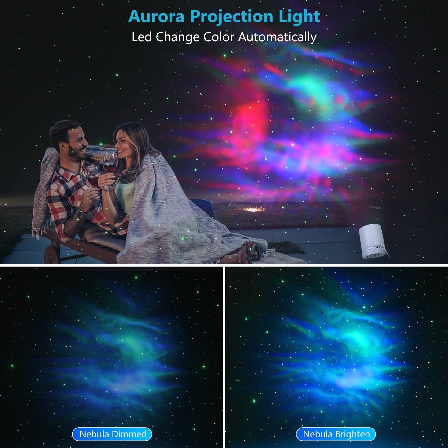 CAIYUE Star Projector Galaxy Projector, Exquisite Nebula Night Light Projector, Ocean Wave Galaxy Light with Remote Control,with Adjustable Speed and Brightness,for Kids, Adults, Bedroom,Party White