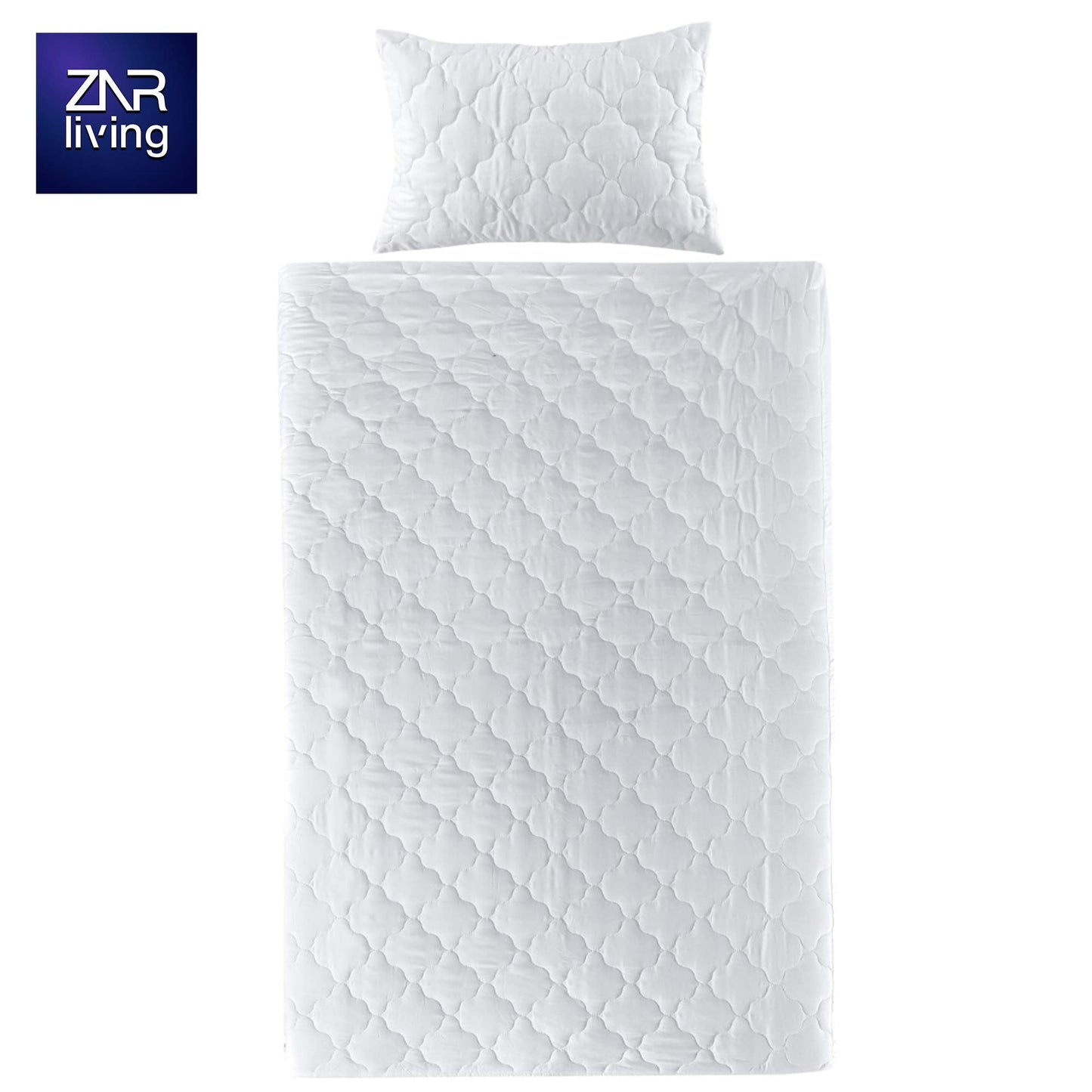 ZNR® Triple Filled Quilted Mattress Protector | Mattress Toppers Double | 40 CM Extra Deep Skirt | Fitted Sheet Style Bed Cover | Hypoallergenic | Dust Mite Proof | Breathable | Noiseless…