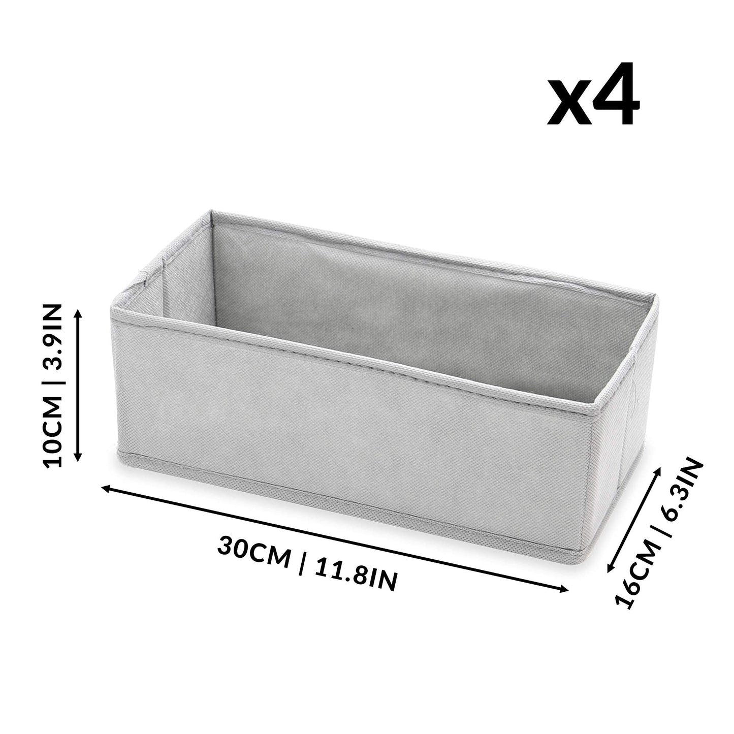 Drawer Organisers - Set of 12 | Foldable Fabric Storage Boxes | Bra, Socks, Ties, Underwear Drawer Inserts | Collapsible Wardrobe Baskets | Baby Clothes Storage | M&W