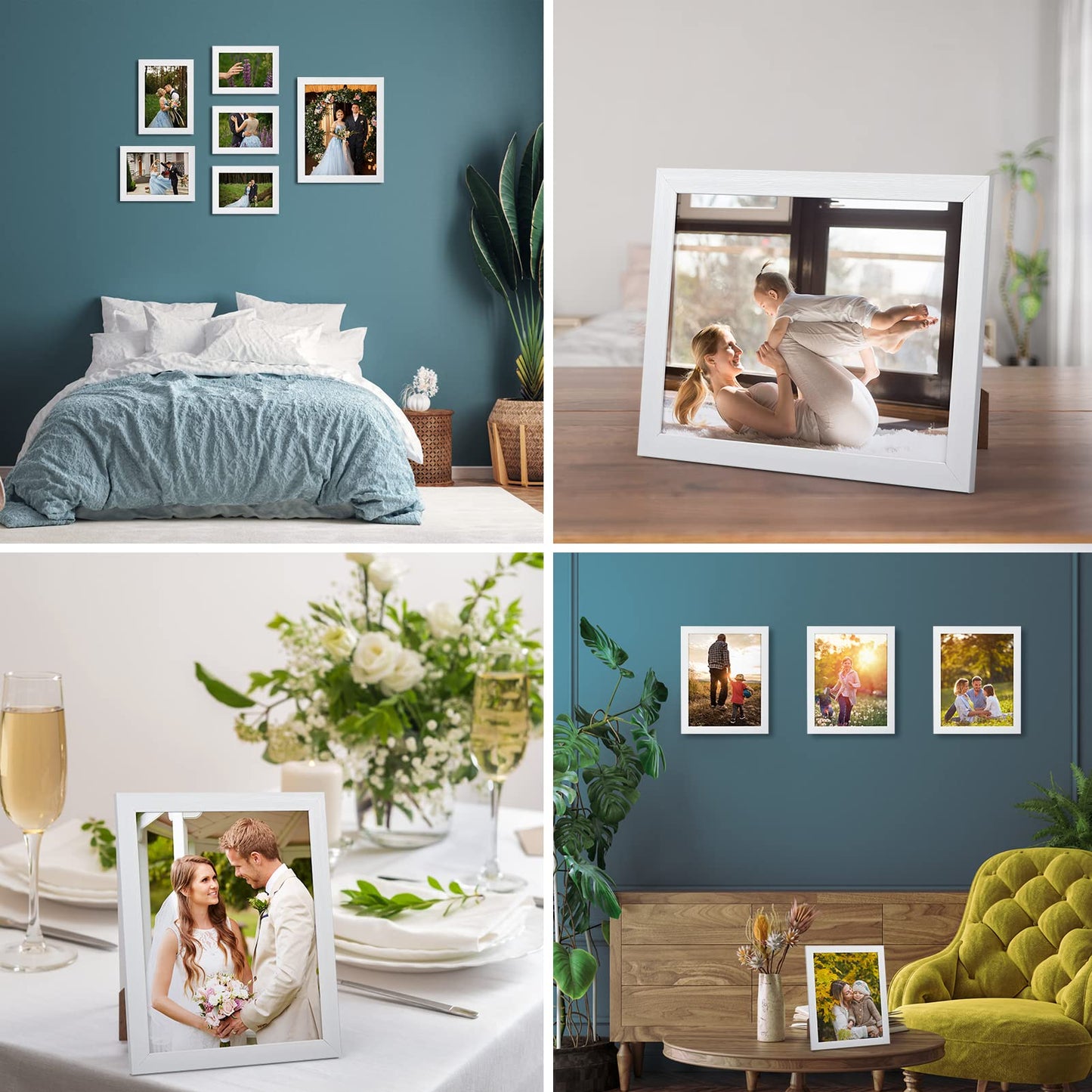 Giftgarden White 6x4 Photo Frames Pack of 12, Multi White 4 by 6 Photo Frames Bulk for Wall or Tabletop Display 4x6