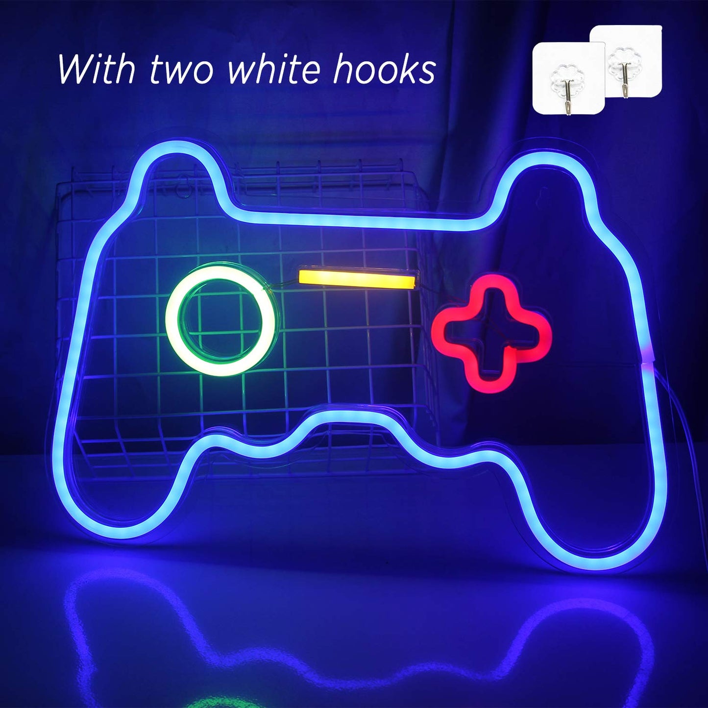 Ineonlife Game Neon Signs Neon Light Gaming LED Neon Lights Wall Art Blue Neon Night Light for Kids Game Room Bar Bedroom Home Decoration 16''x11'' A-game Console