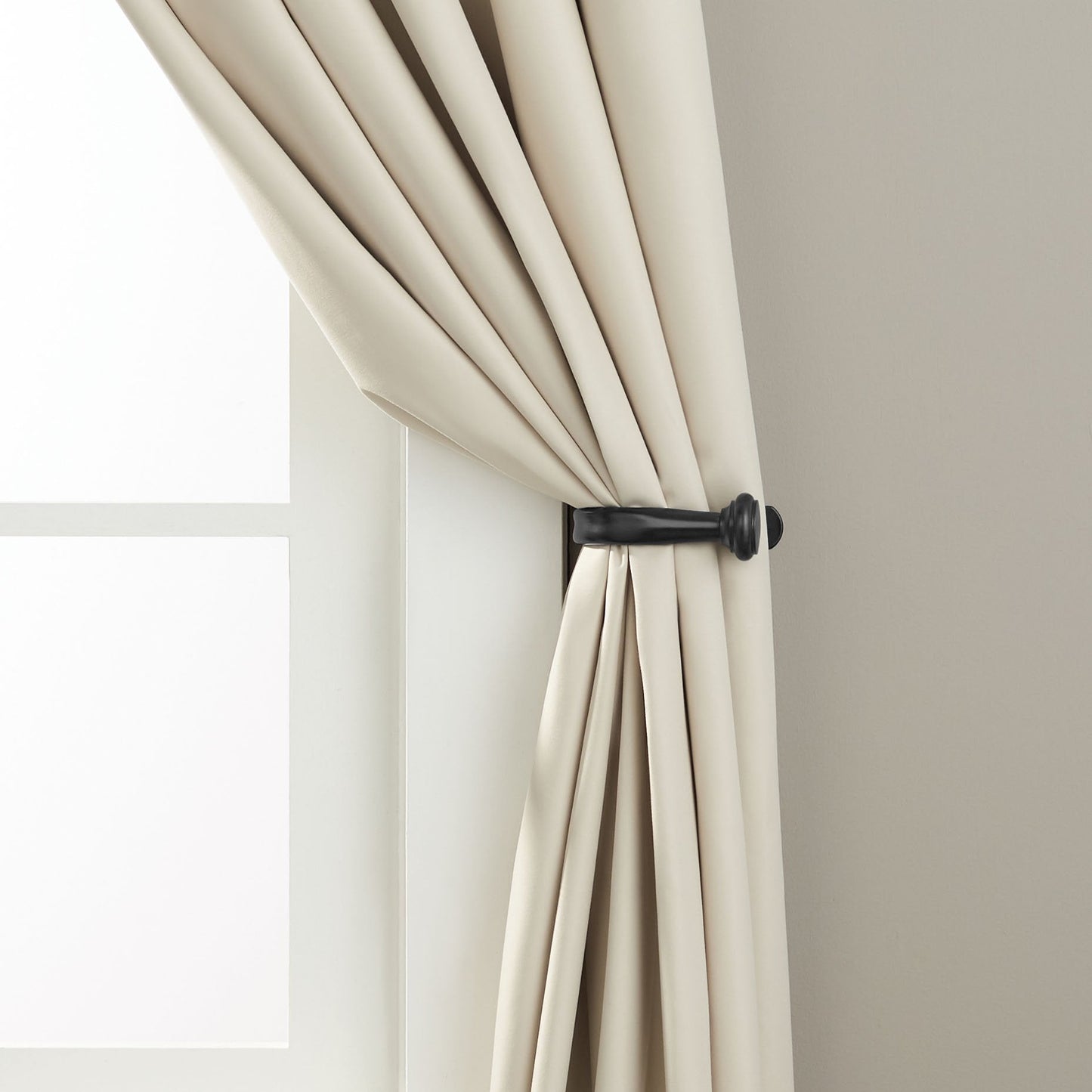 Amazon Basics Decorative Curtain Holdback, Set of 2, Black