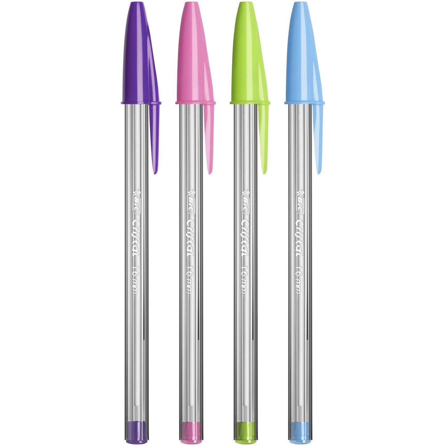 BIC Cristal Fun, Ballpoint Pens, Smudge-Proof Writing Pens and Wide Point (1.6 mm), Ideal for School, Purple Ink, Pack of 20 20 Count (Pack of 1)