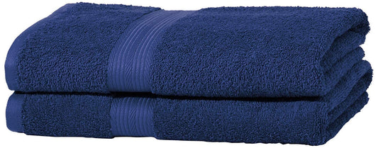 Amazon Basics 100% Cotton AB Fade Resitant Bath Towel, 2-Pack, Royal Blue, 140 cm L x 70 cm W Bath Towel (Pack of 2)