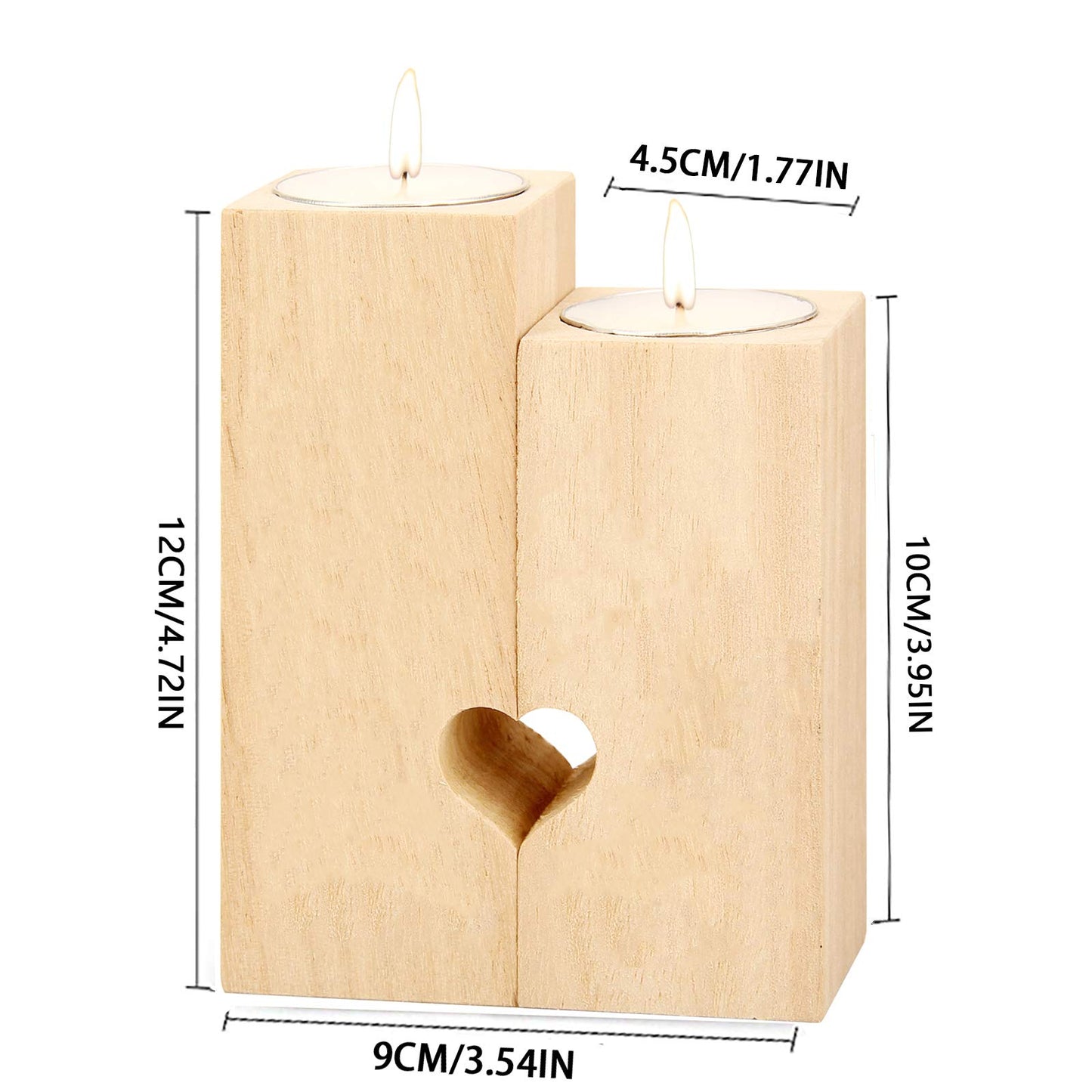 Heart-shaped Candlestick-Candle Valentines-Decoration Birthday-Wooden Candle - craft Candlestick,birthday gifts for wife-anniversary, for her gifts(To My Wife) To My Wife