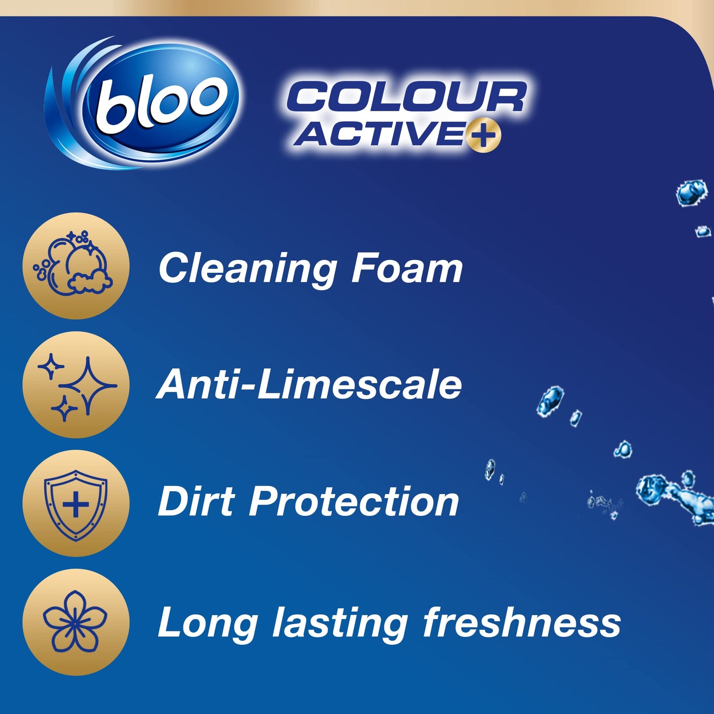 Bloo Colour Active Toilet Rim Block Fresh Flowers with Anti-Limescale, Cleaning Foam, Dirt Protection and Extra Freshness - 2 x 50g 50 g (Pack of 2)