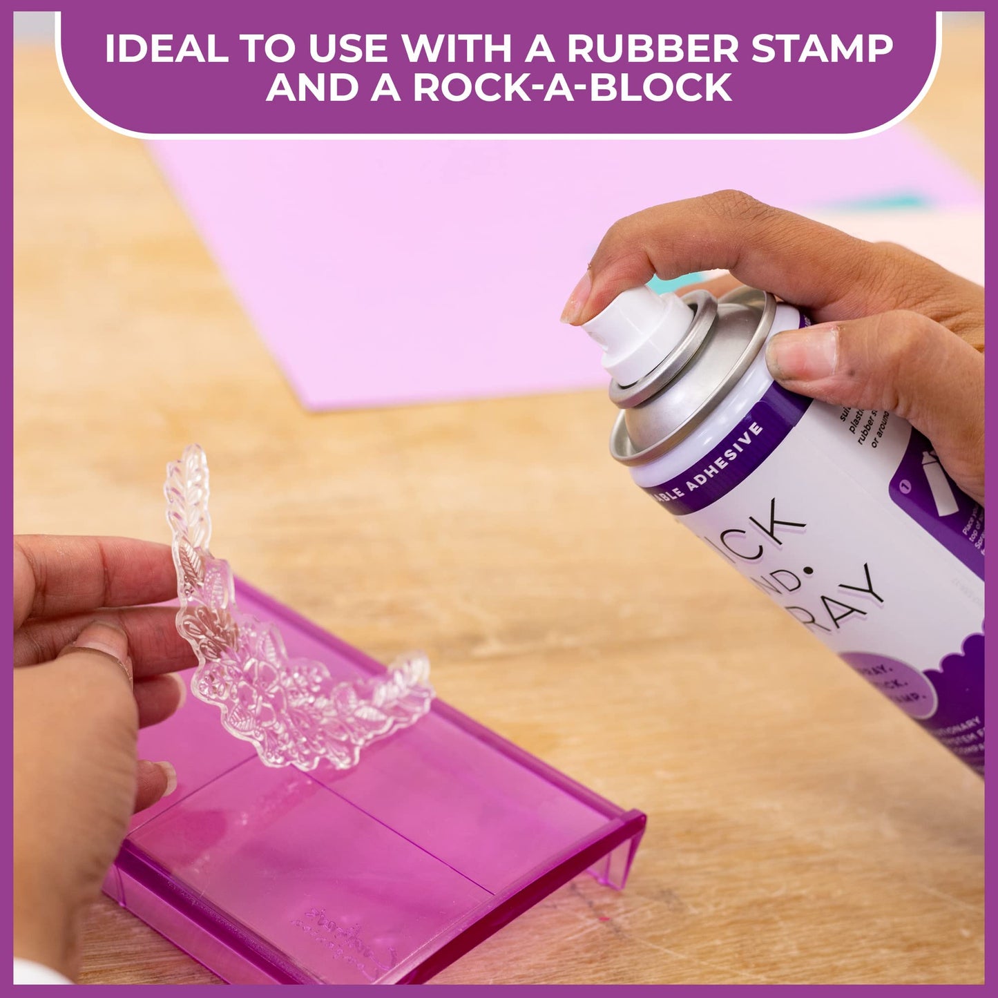 Crafter's STK-SPR Companion Stick & Spray - Unmounted Stamp Adhesive, Purple- package may vary