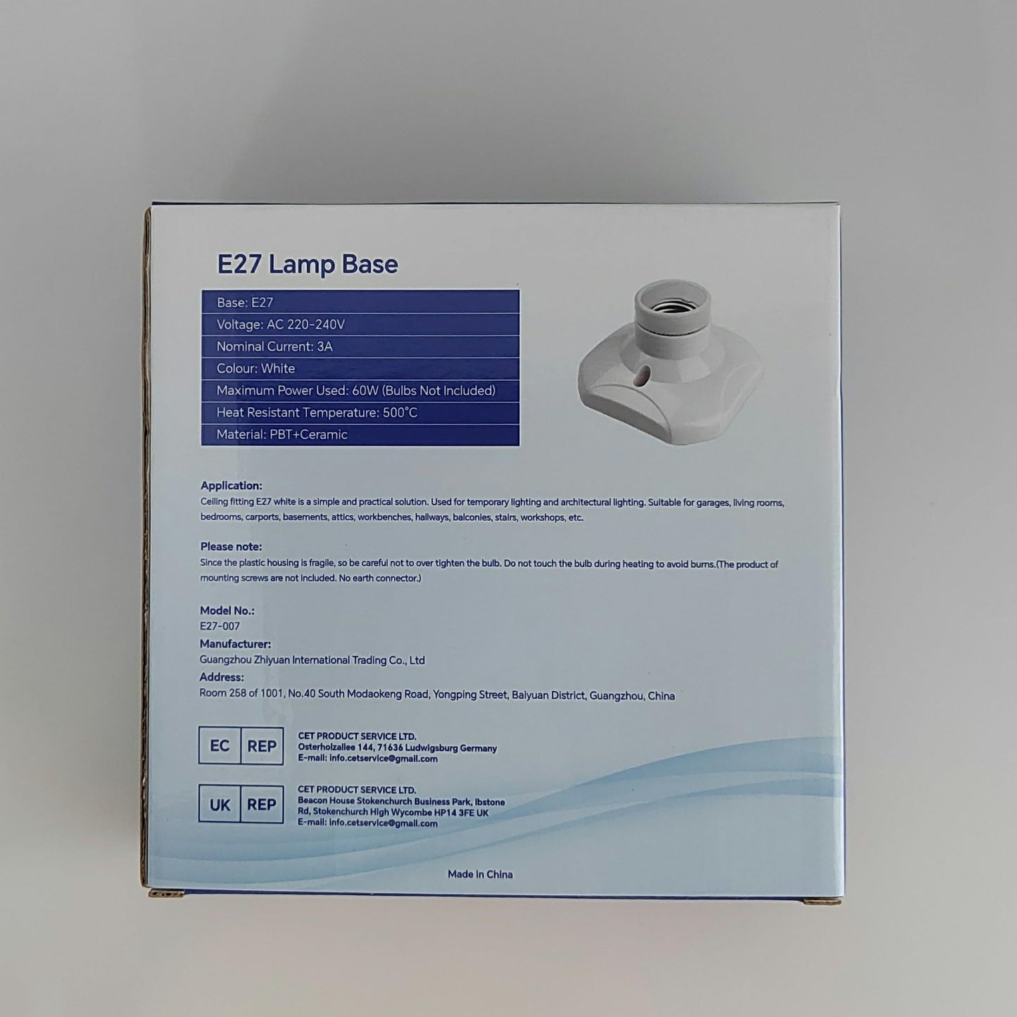 E27 Screw Light Bulb Socket Holder, E27 Lamp Holder Base, Edison Screw E27 Wall Socket, Ceiling Light Fitting, AC 220-250V, White, 2pcs 2 pcs