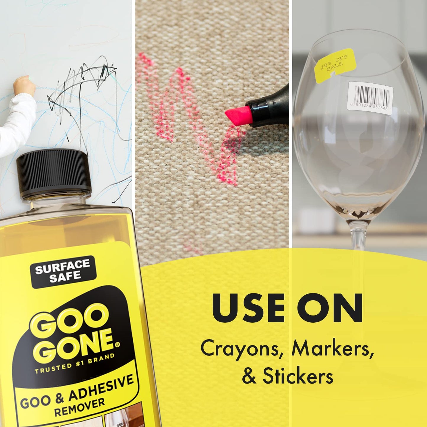 Goo Gone Original Liquid - 236 ml and Sticker Lifter | Surface Safe Adhesive Remover Safely Removes Stickers Tape Chewing Gum Grease