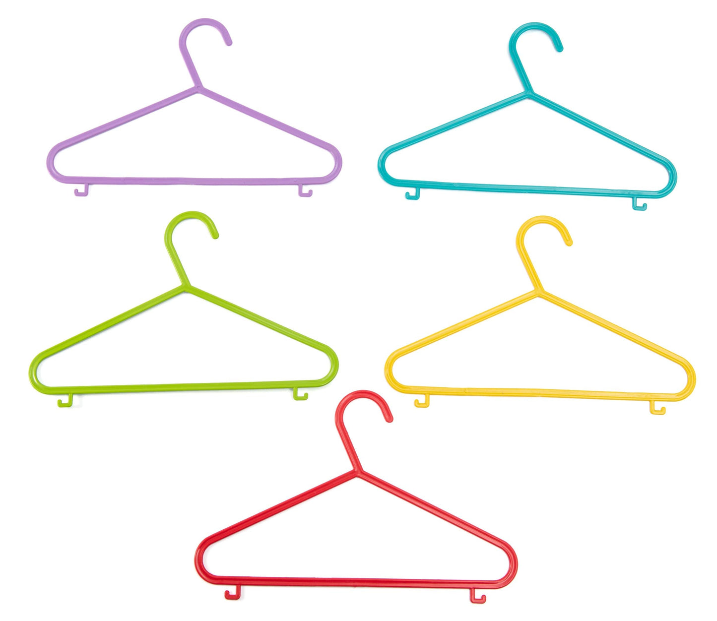 DIVCHI 40 Pack Children's Hanger Plastic Tubular Kids Hangers Non Slip Clothes Hanger Multicolour for Kids Babies (40-Pack) Multicolour Kids Hangers 40-Pack