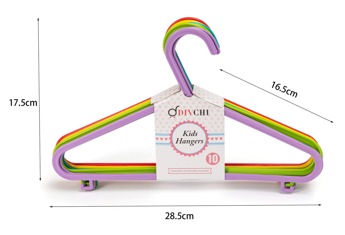 DIVCHI 40 Pack Children's Hanger Plastic Tubular Kids Hangers Non Slip Clothes Hanger Multicolour for Kids Babies (40-Pack) Multicolour Kids Hangers 40-Pack