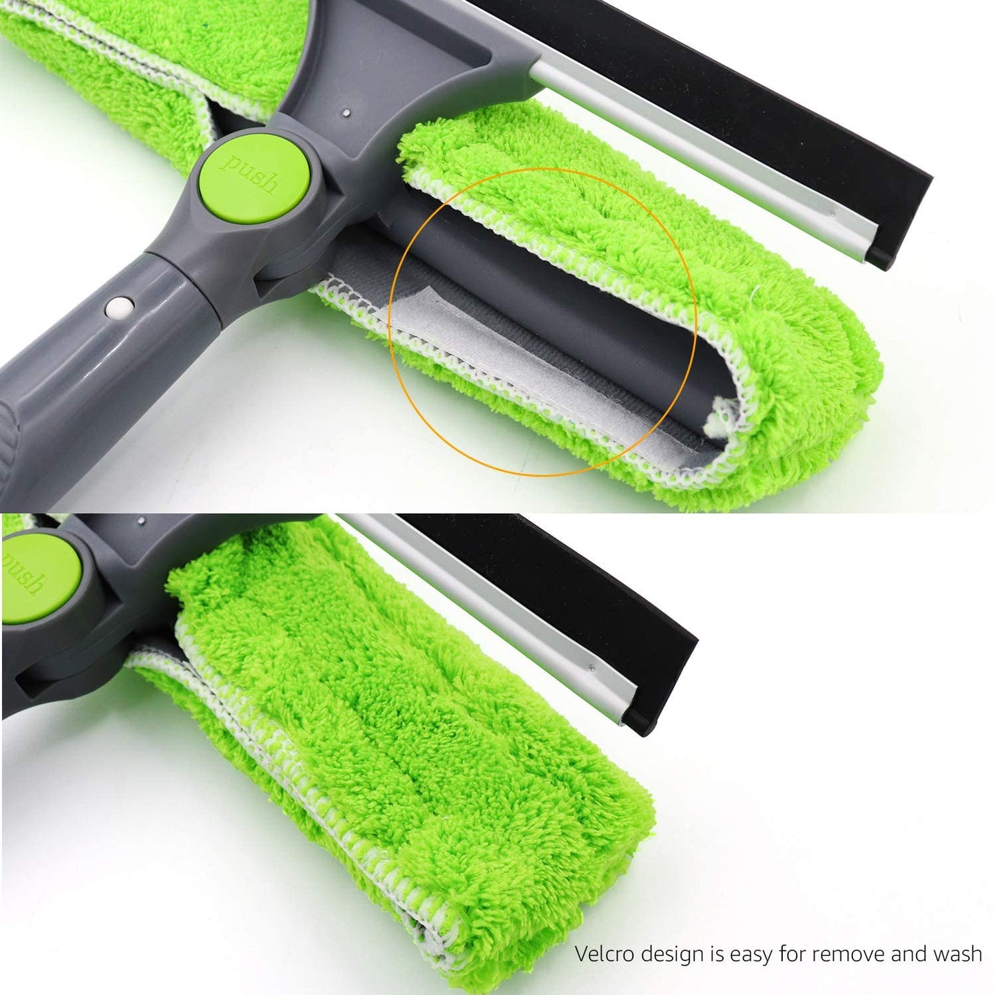 Amazon Basics Extendable Window Squeegee with Swivel Head, Green