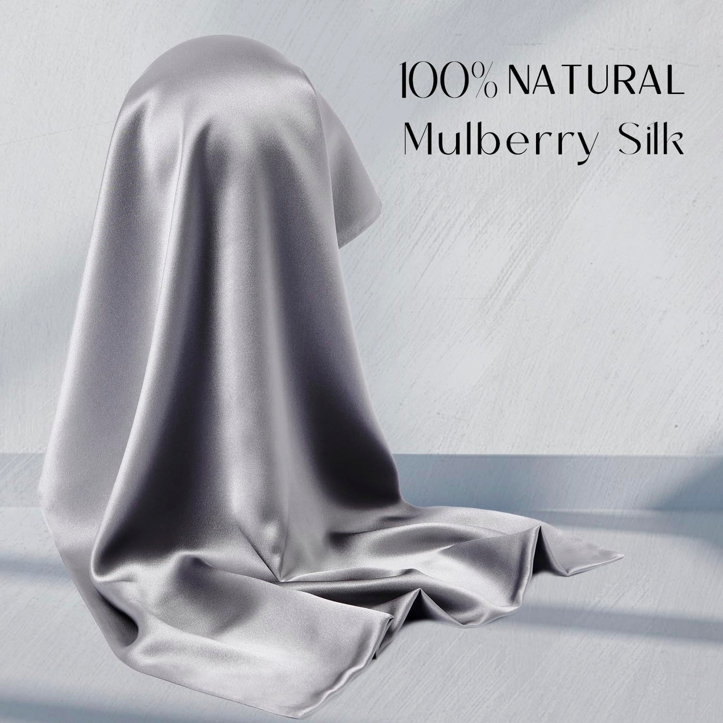 ZIMASILK 100% Mulberry Silk Pillowcase for Hair and Skin Health, Soft & Smooth, Both Sides Premium Grade 6A Silk, 600 Thread Count, with Hidden Zipper, 1pc (Standard 50x75 cm, Iron Grey) Standard 50x75cm