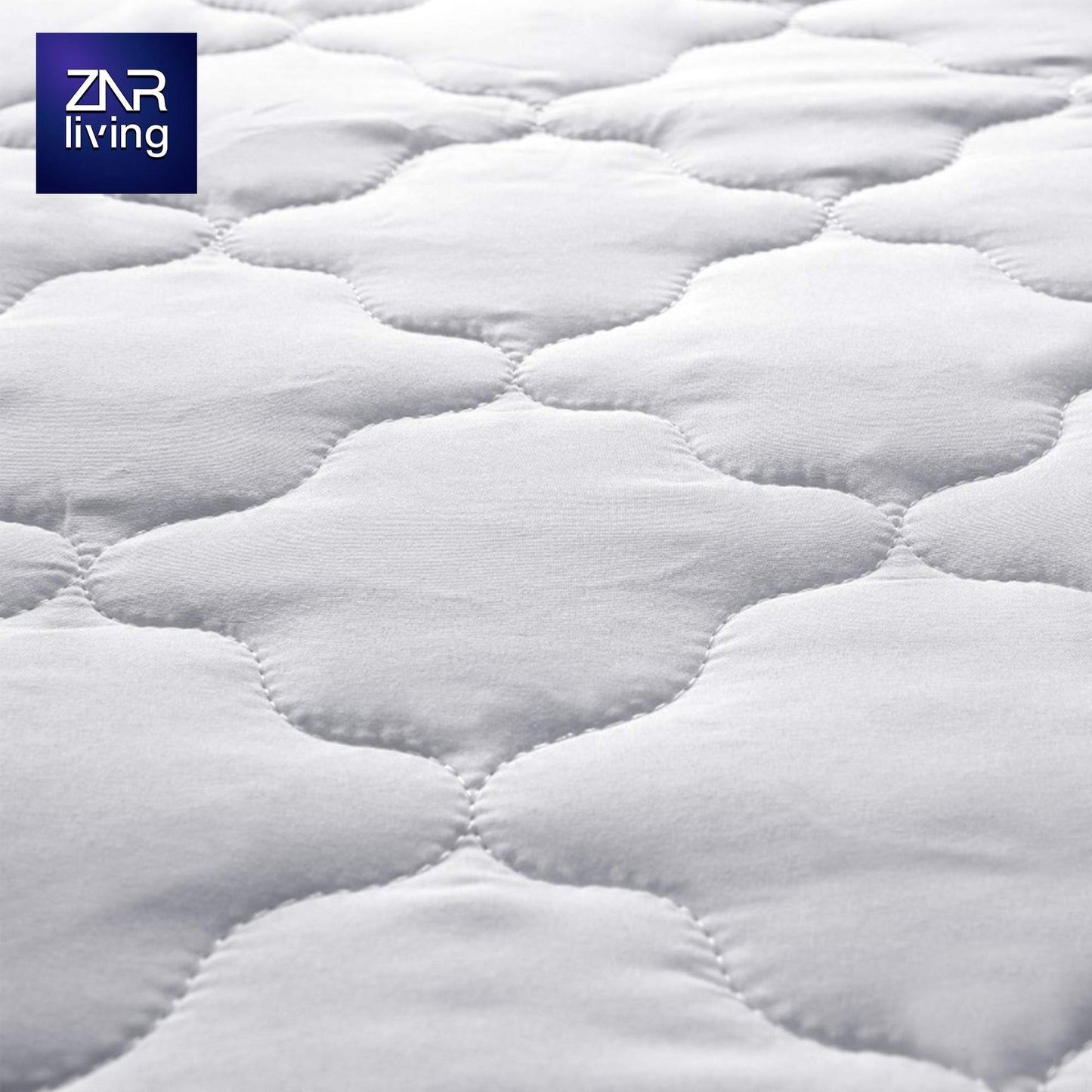 ZNR® Triple Filled Quilted Mattress Protector | Mattress Toppers Double | 40 CM Extra Deep Skirt | Fitted Sheet Style Bed Cover | Hypoallergenic | Dust Mite Proof | Breathable | Noiseless…