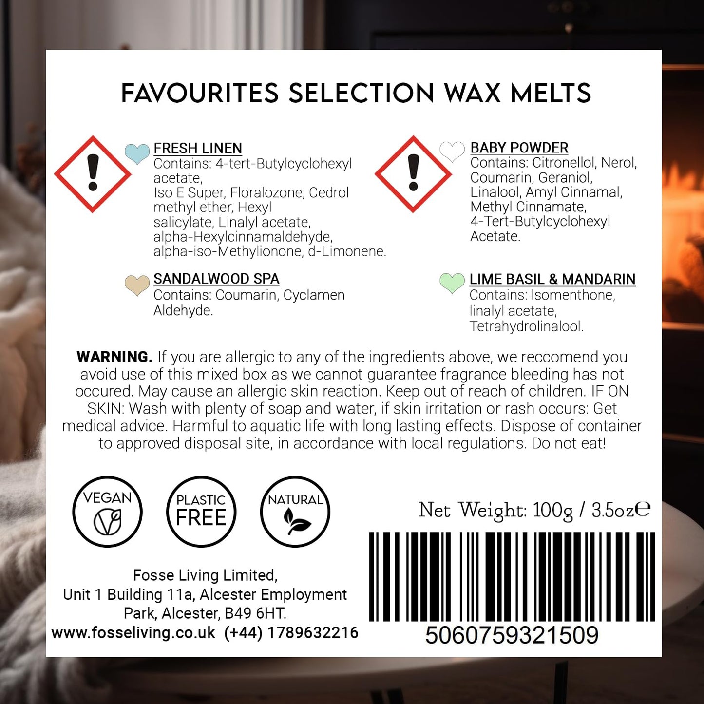 Favourites Selection Strong Scented Wax Melts 16 Pack - The Gift for Every Occasion – 4 of Our Favourite Scents - Fresh Linen, Baby Powder, Lime, Basil and Mandarin, Sandalwood Spa Favourites Selection