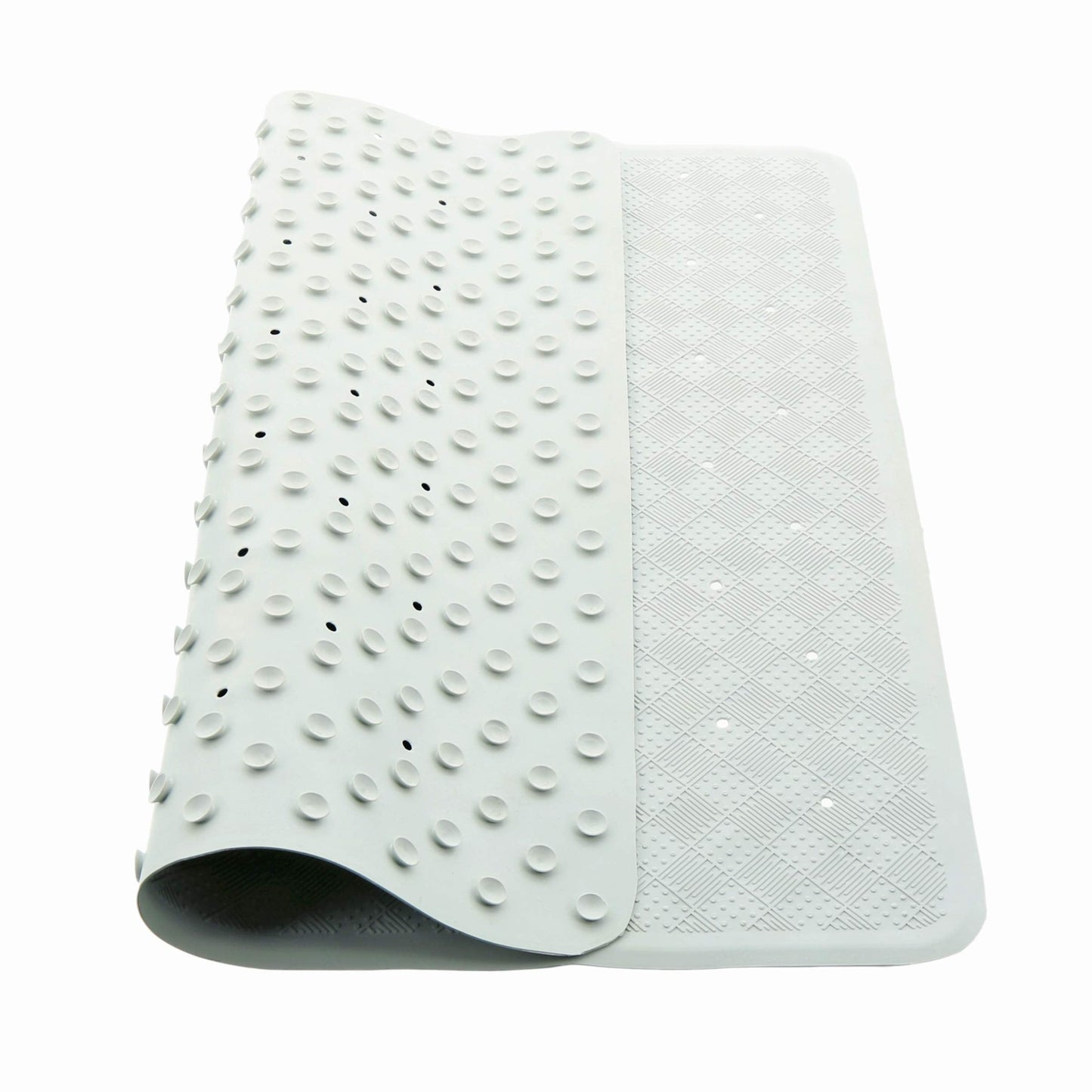 Anti-Fungal Non Slip Shower or Bath Mat with Suction Cups and Drainage Holes, Slip Resistant Shower Tread, Made From Rubber Vinyl - Shower Mat, Off White Off-white