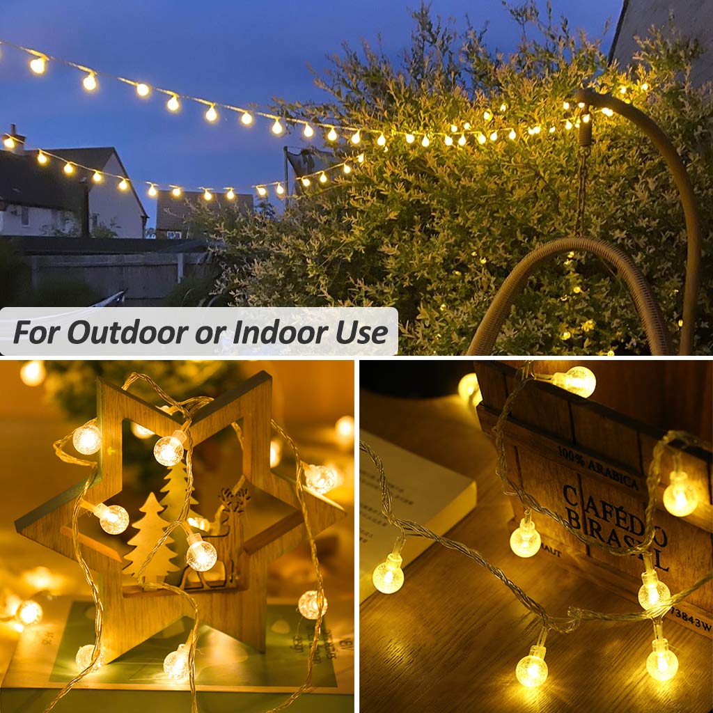 Zorela Globe String Lights, 15M/49ft 100 LED Fairy Lights Battery or USB Powered, 8 Modes Christmas Lights Outdoor Indoor with Remote & Timer for Home, Balcony, Patio, Gazebo and Garden