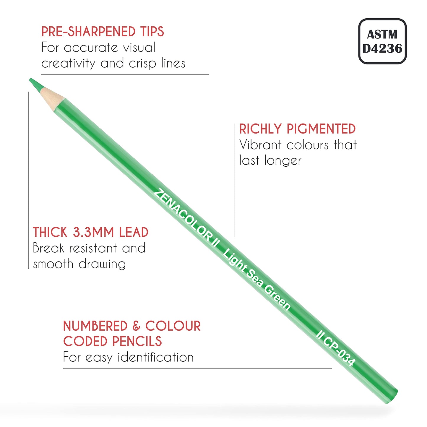 Zenacolor 72 Colouring Pencils with Metal Box 72 Unique Coloured Pencils and Pre Sharpened Crayons for Colouring Book - Easy Access with 3 Trays