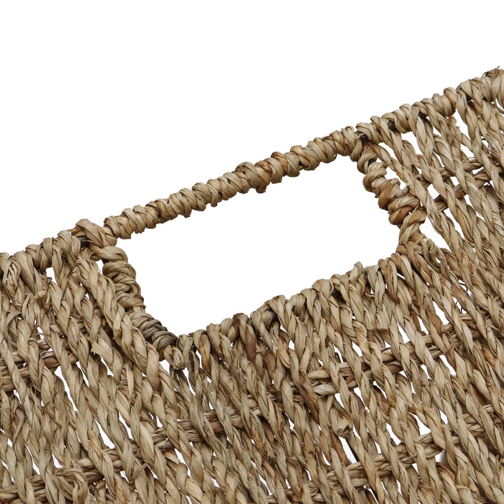 JVL Seagrass Set of 3 Rectangular Storage Baskets Rectangular Baskets