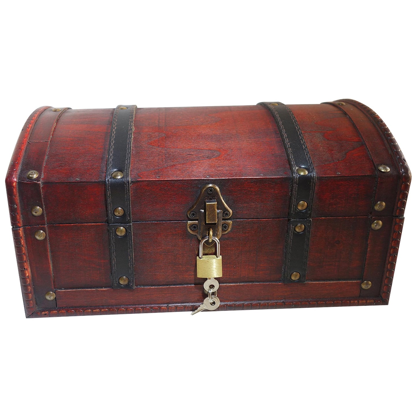 infinimo Treasure Chest - Children's Birthday Treasure Chest - Pirate chest - Gift Box Lockable with Lid and Lock with Key - Treasure Chest 30x20x15cm large Retro