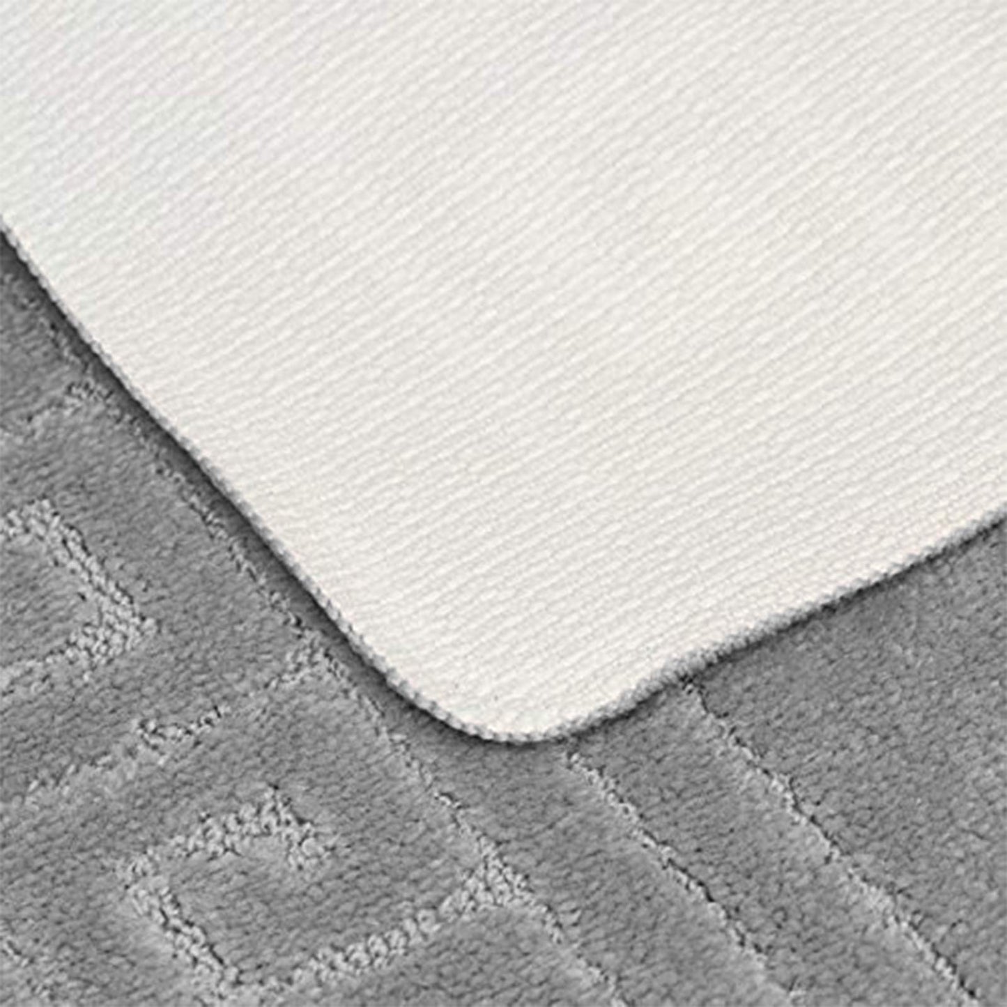 EDS New 2 Piece Bath Mat New Greek Style Set Non-Slip 13 Colours by 247 TRADERS (Silver) Silver