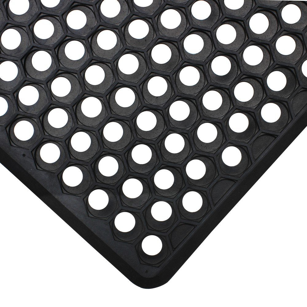 JVL Honeycomb Outdoor Rubber Ring Entrance Floor Door Mat 40 x 60 cm