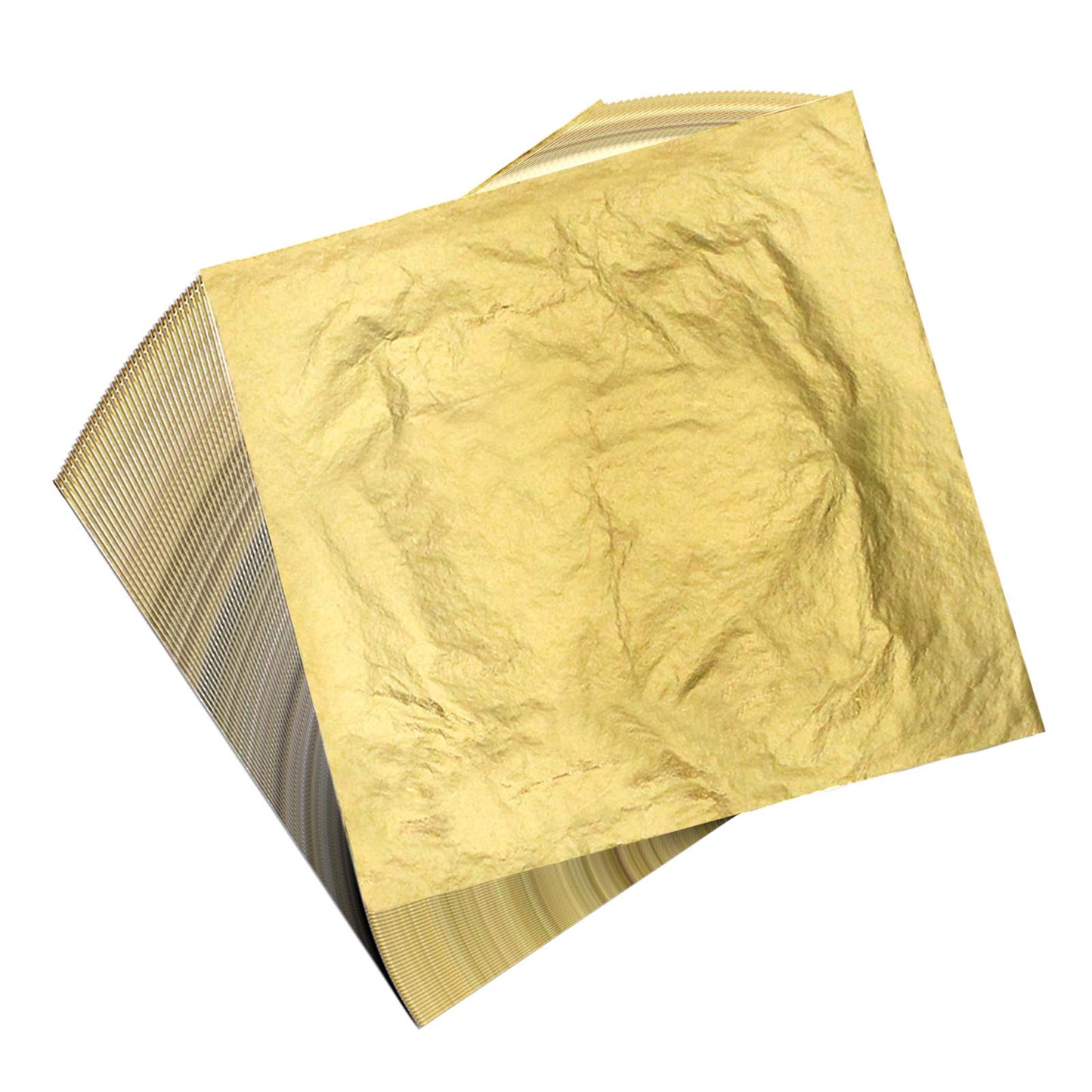 100 Sheets 16x16cm Gold Leaf Sheets Gold Leaf Silver Leaf Rose Gold Leaf Foil Paper for Gilding Crafting DIY Arts Project Crafting Decoration Cake Decorating Makeup Health Spa Art Craft Work (Gold)