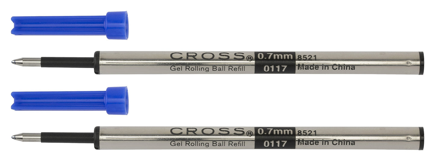 A. T. Cross Gel Rollerball Pen Refills Blue 2 Blister Packaging with Refill for all Selectip Pens 2 Count (Pack of 1)