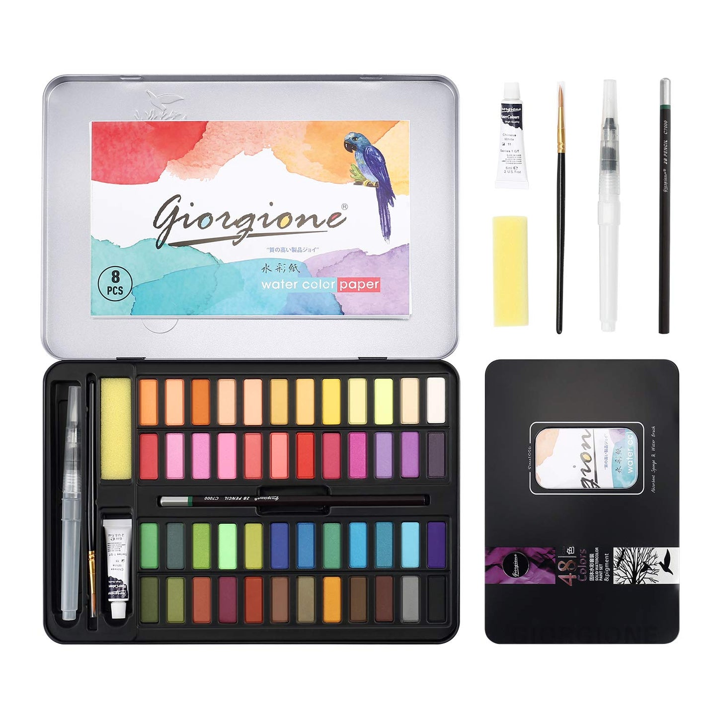 DazSpirit Watercolour Paint Set with Water Colours Paper Pad Versatile, Vibrant, and Portable (48 Colours) 48 colors